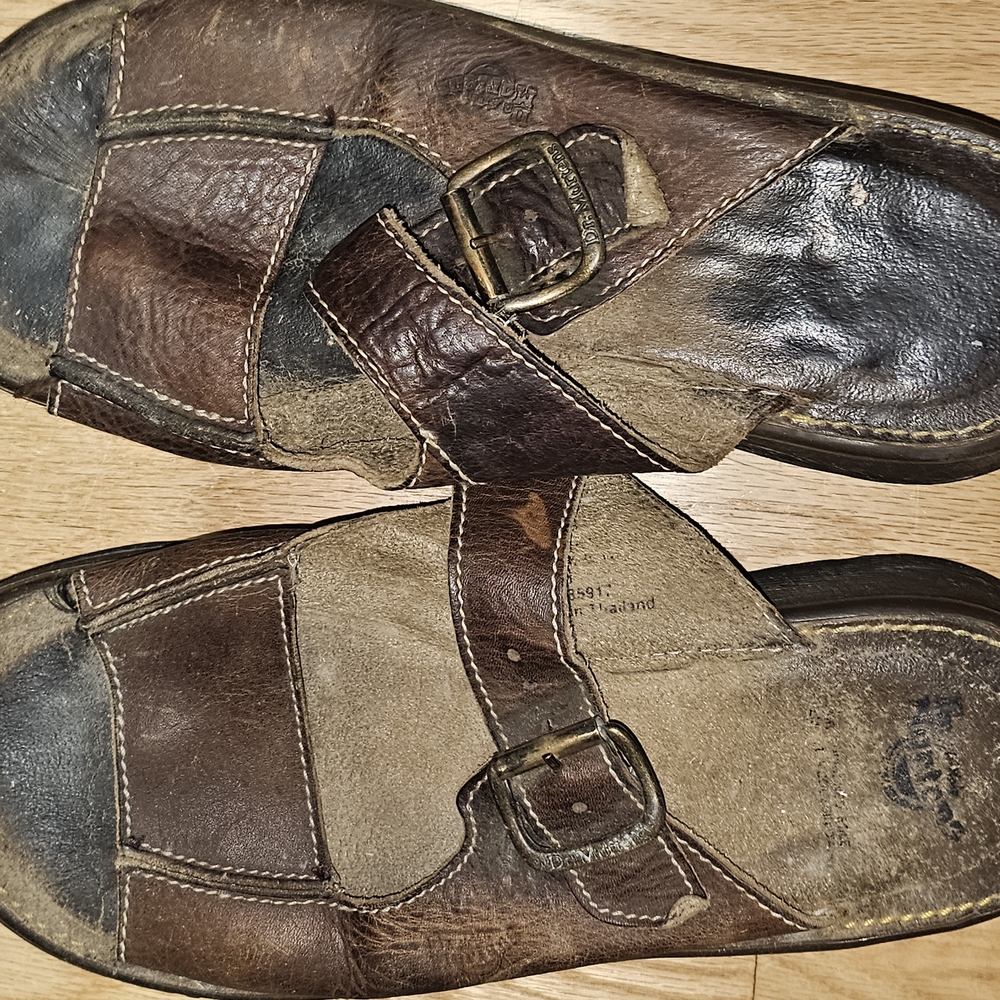 Men's DR. MARTIN AIR CUSHION SOLE Leather Sandals 10.5